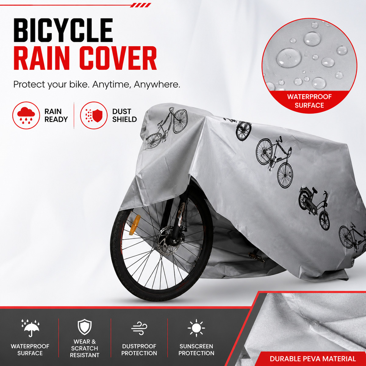 غطاء دراجة هوائية عالمي مقاوم  - مراجعة Cycling Gear Waterproof وسعره